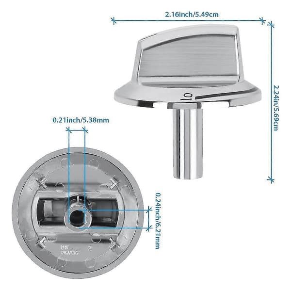 5-pack uppgraderade 5304525746 långskaftade spisknoppar, kompatibla med spishällsugnsknoppar Silver