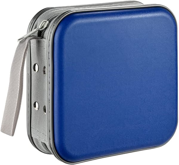 DVD-etui - Bærbar CD/DVD-holder for oppbevaring (48 kapasitet, blå)