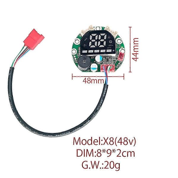 egnet for x8 elektrisk sparkesykkel 48v dashbord led display skjerm pcb-kort hastighet batteribytte