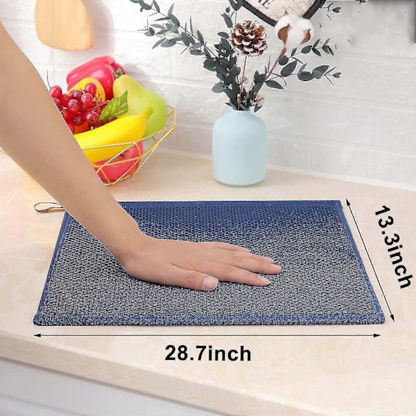 6-pack 100% Cotton Terry Kitchen Towels with Hook, Dark Blue Dark blue 34*73cm