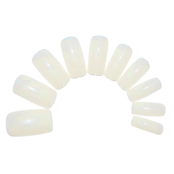 500st False Nails ~ Milky White ~ Full Nails ~ False nails Vanilj beige