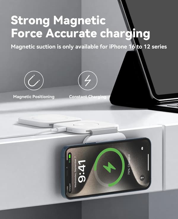 [13]2025 Latest Model 3-in-1 Charging Station for Apple Multiple Devices, Foldable Magnetic Fast Wireless Charging Dock, Travel Charging Pad