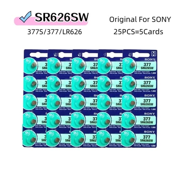 Original for SONY 377 SR626SW High Capacity Silver Oxide 1.55V Button Cell Batteries for Watch (SO)10PCS 377