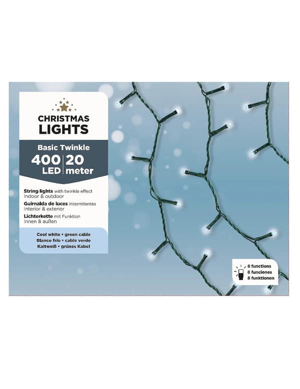 Vit ljusslinga 400 LED 10 m