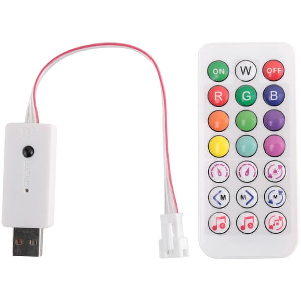 DC5V SP620E USB Bluetooth Musik Pixel-kontroller RF-fjärrkontroll för WS2812 RGB LED-ljuslist White