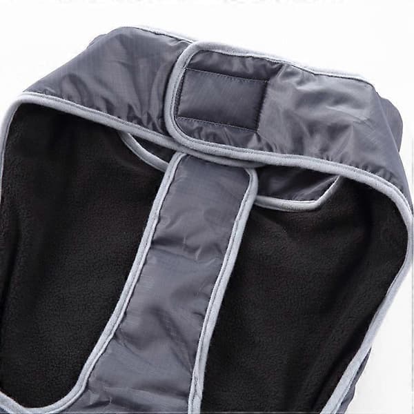 Vintervarm frakk hundevinterjakke polarfleece vind- og snøtett DZ207 blue Patchwork Grey S