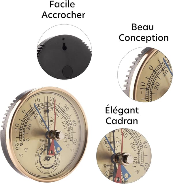 12/413 Termometer/Hygrometer med maks./min. urskive