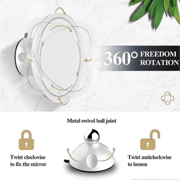 [13R] 7x Magnifying Makeup Mirror with Lighting, with Lockable Suction Cup, Portable Cosmetic
