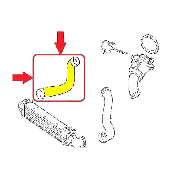Passer til 2115282682 intercooler-rør turboslange for E-klasse E280 E300 E320 CDI 320 350 Black