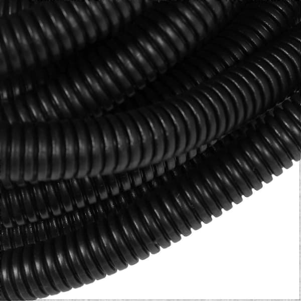 4-pak fleksibel korrugeret plastslange, 10 m lang, 9,5 mm indvendig diameter Black