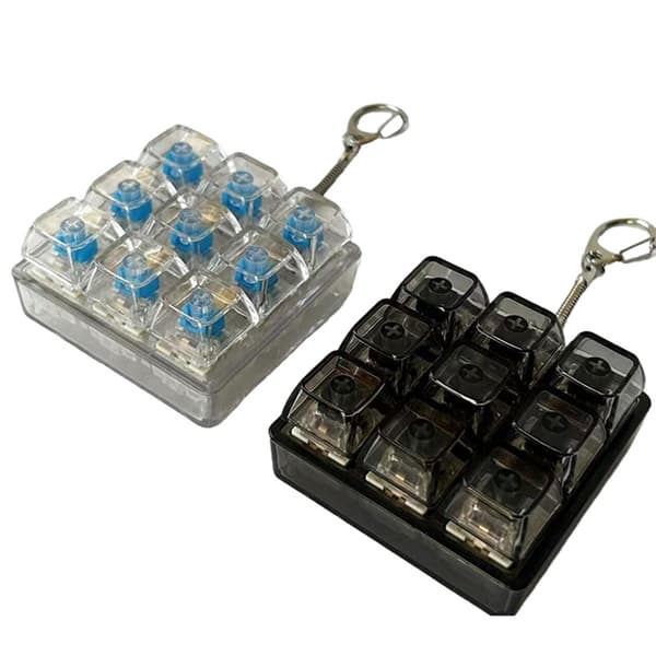 Ergonomic Mechanical Keyboard Switch Tester Keychain Pendant 4/9 Keys B 0.05