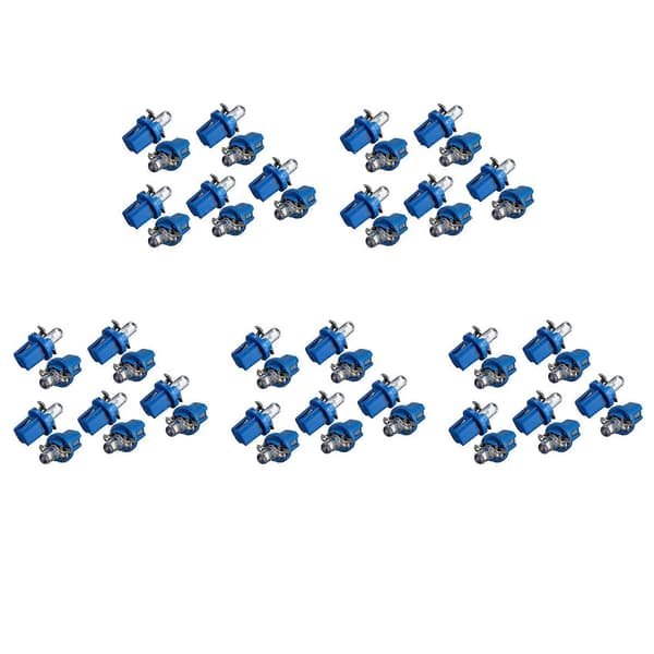 50x LED-PÆRE METER DASH B8-5D T5 Lampe med holder BLÅ TUNING Billys Blue