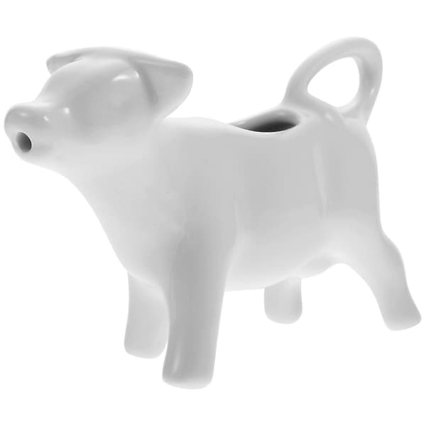 [13]Pull Flower Cup Ceramic Milk Container Milk Jug Sauce Holder Milk Jug_Good things White White 13.5X3.5X7.5CM