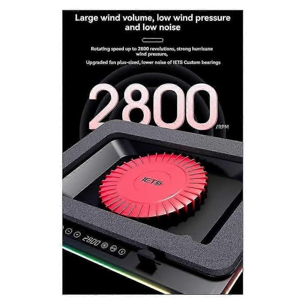 IETS GT600 Turbo Kølestativ til 14-19 Tommer Gaming Laptops med EU Stik