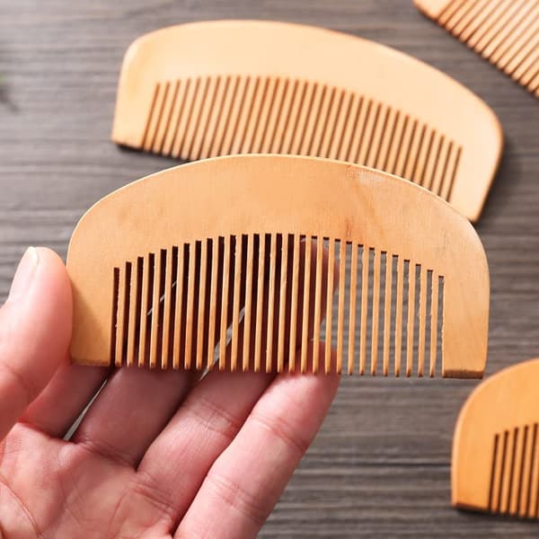Peach Wood Comb Anti-Static Comb Close Tooth Comb 2 PCS