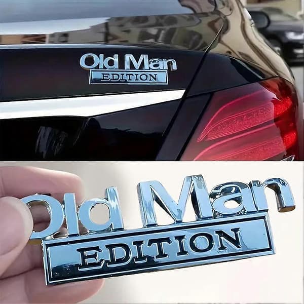 1 st Represent Old Man Edition Bilemblem Universal Passform Biltillbehör För Alla Fordon Silver Svart Silver Black EDITION