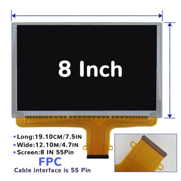 8-tommer 55-bens Touch Screen GLAS Digitaliserer LCD DJ080PA-01A til MYLINK