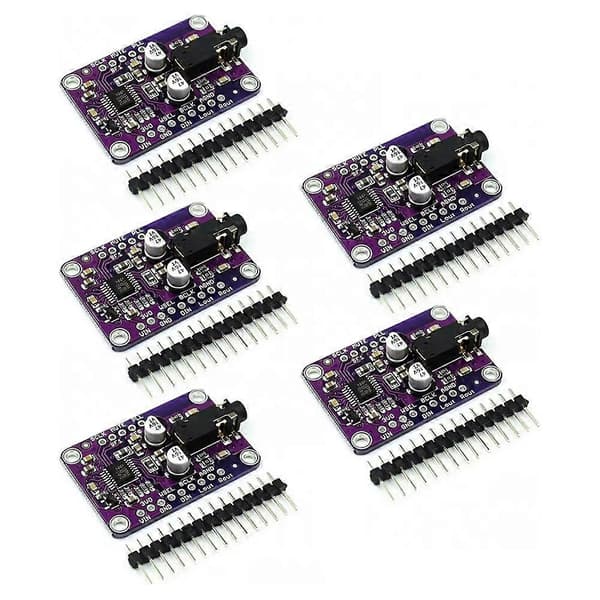 5 STK DAC Modul MCU-1334 UDA1334A I2S DAC Audio Stereo Dekoder Modul Kort til Arduino 3.3V - 5V Purple