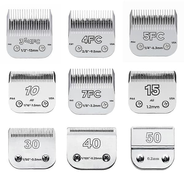 3F 4F 5F 7F 9# 10# 30# 40# 50# Professionelt A5 Klippeblad til Kæledyr Passer til de fleste Andis Oster Klippere Keramisk Blad 30-0.5mm