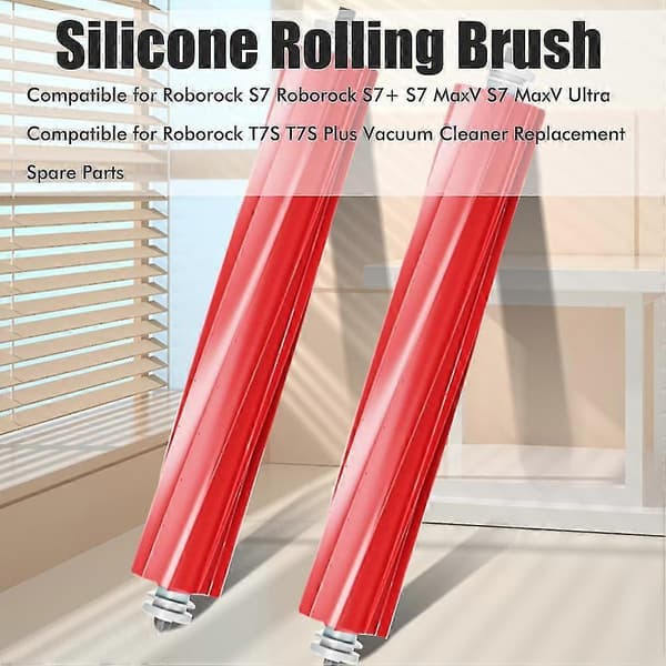 1* Silicone Roller Brush Main Brush Replacement Compatible Roborock S7 Roborock S7+ S7 Maxv Ultra Compatible Roborock T7s Plus Vacuum Cleaner