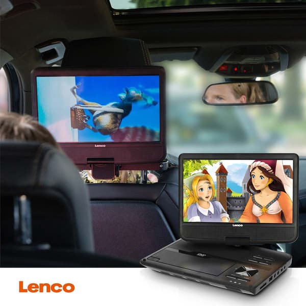 Portable 10-inch DVD Player with USB and Headphone Mount Svart 10