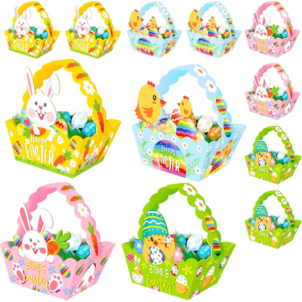 [13R]Easter Bunny Decorations 24-Pack DIY Easter Crafts for Kids Easter Egg Hunt Baskets Happy Easter Gifts