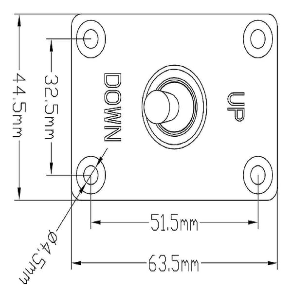 Marin båtankarkontrollpanel aluminiumplatta 6PDT upp/ner trimflik vippströmbrytare, ej inkluderad lina