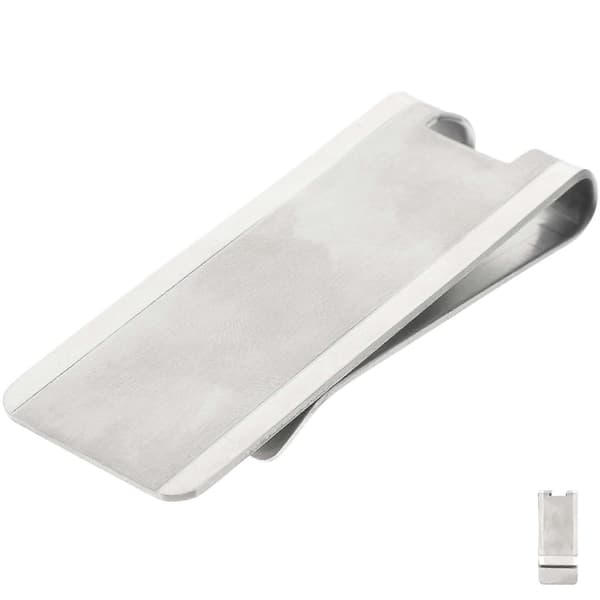 Sølv titanium pengeclips, slank pengeclips til kreditkortholder Sølv Silver 5.4X2.1cm