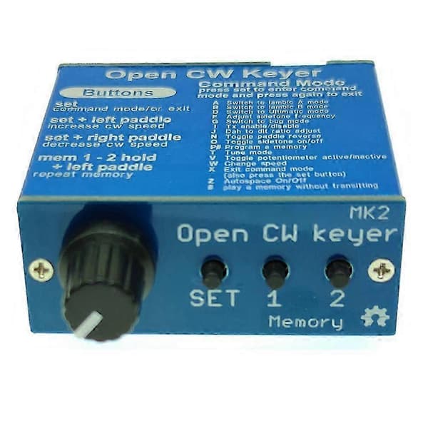 Velegnet til CW keyer MK2 sæt med metalkabinet, hastighedsjusterbar 1-999 wpm samlet Blue