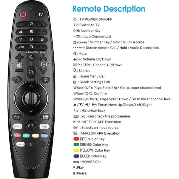 LG Magic Remote kompatibel med LG Oled Nanocell 4k Uhd-modeller