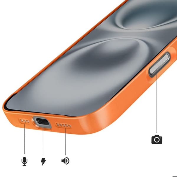 MagSafe-deksel til iPhone 16 Hardt med Kamerabeskyttelse Oransje Apelsin