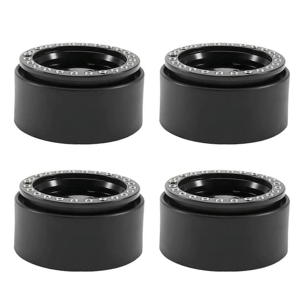 4 stk./sæt RC Crawler Bil Aluminiumlegering 1,9 tommer Beadlock Fælg til 1/10 RC Crawler Black