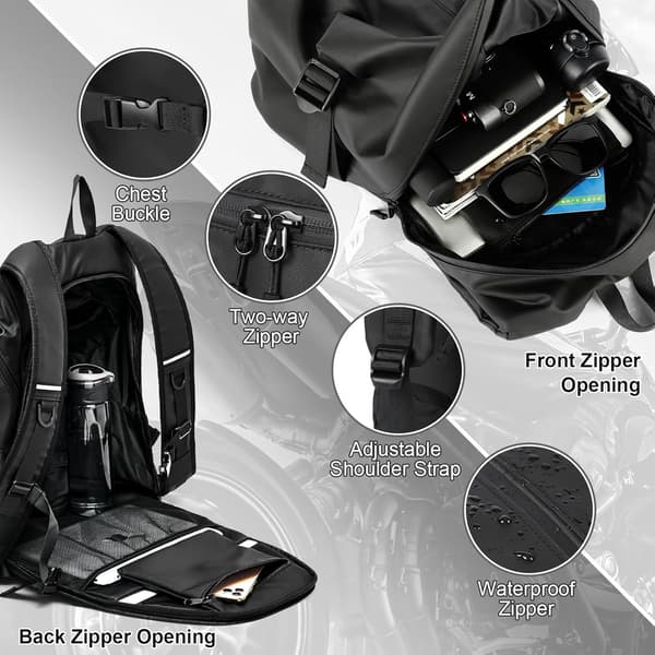 Motorcycle Backpack - Men Women - Helmet Backpack Motorcycle Helmet Bag - Motorcycle Helmet Bag Backpack - Waterproof Motorcycle Helmet Backpack - 40L