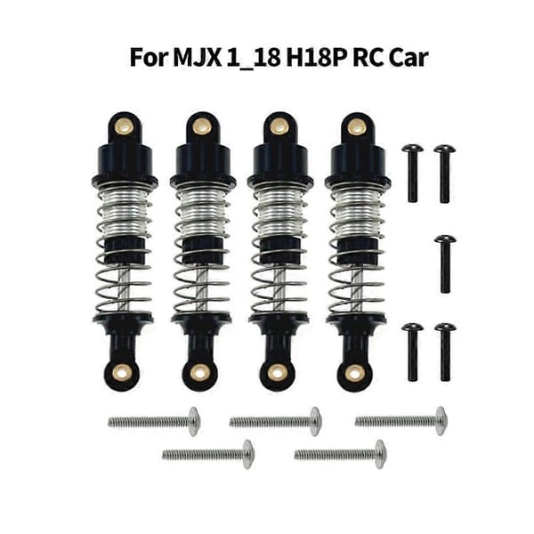 RC Bil Opgradering Justerbar Hydraulisk Støddæmper Kit til MJX 1/18 H18P RC Bil Tilbehør Sort Black