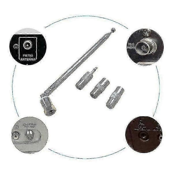 DAB Radioantenne 75 Ohm Teleskopisk for FM HiFi AV-mottaker Minisystem