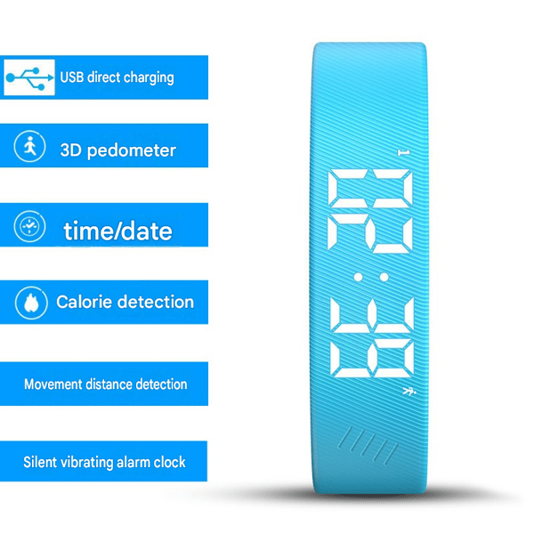 2026 Vibrating Alarm Clock Compatible with Deep Sleep - Silent Alarm Clock, has multiple functions and is rechargeable. Sky Blue color