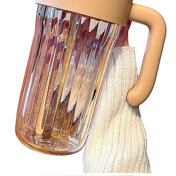 Plastic Water Bottle Large Capacity Transparent Portable Handle Coffee Mug Water Cup for Home Office 920ml
