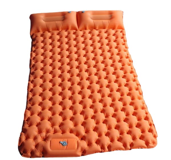 【13】Self-inflating Camping Mattress: Thick and Lightweight Double Camping Mat that can be Fixed as a Camping Mat and Compact Camping Mat Orange R Orange Red Double sleeping pad