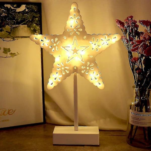 LED Stjerne Bordlampe 29 cm Bordlampe Vindusdekorasjon Stjerne