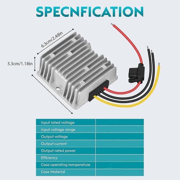DC18V-60V til 12V Konverter 20A 240W Golfbil 24V 36V 48V Nedtrapping til 12V