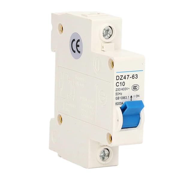 1P Miniatyr effektbryter Reststrømisolator DIN-skinnemontering 230V 400V 10A DZ47-63 C10