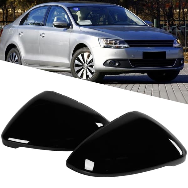 Glanssvart sidespeildeksel kompatibel med VW Golf MK7 2014 og nyere
