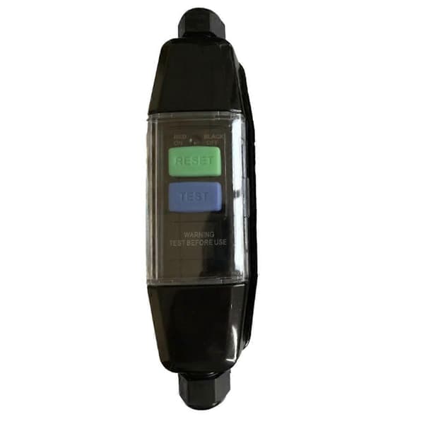Inline RCD-kontakt, PRCD Mellanliggande säkerhetsbrytare, 30mA Black
