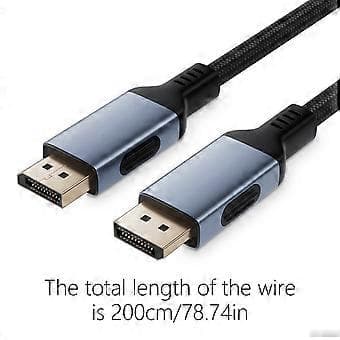 DisplayPort 2.1 Kabel, højtydende 80 Gbps videokabel, 16K opløsning kompatibel med topdisplays 1m