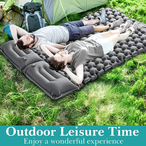【13】Self-inflating camping mattress: thick and lightweight double camping mattress that can be fixed as a camping mat and compact camping mat Glitter Glitter Double sleeping pad