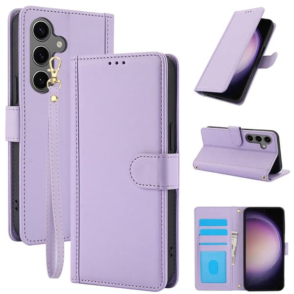 Wallet Case for Samsung Galaxy S26 Faux Leather Stand - Purple