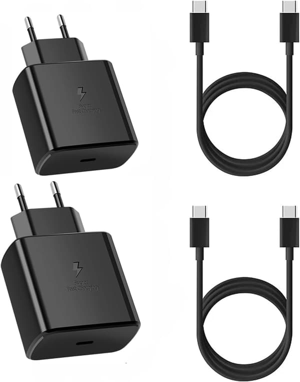 2-pack 45W Super Fast USB-C Charger and 2m Cable for Samsung Galaxy S24/S23[ZHE] 2pack 2pack white
