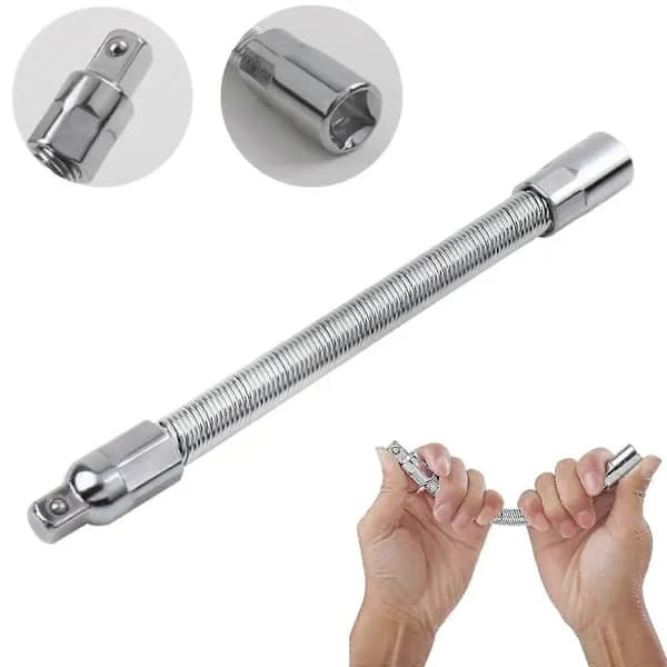 Universal Electric Socket Wrench Extension Rod, 1/4, 3/8, 1/2 Socket Wrench Drive Head, Bendable Flexible Socket Extension Rod Shaft Set (3 pcs)