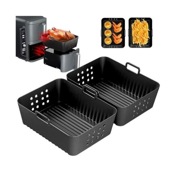 2-pak Airfryer-form til Ninja Double Stack XL Oliefri Frituregryde SL400EU, Silikoneform Tilbehør Airfryer Foodi Max - sh