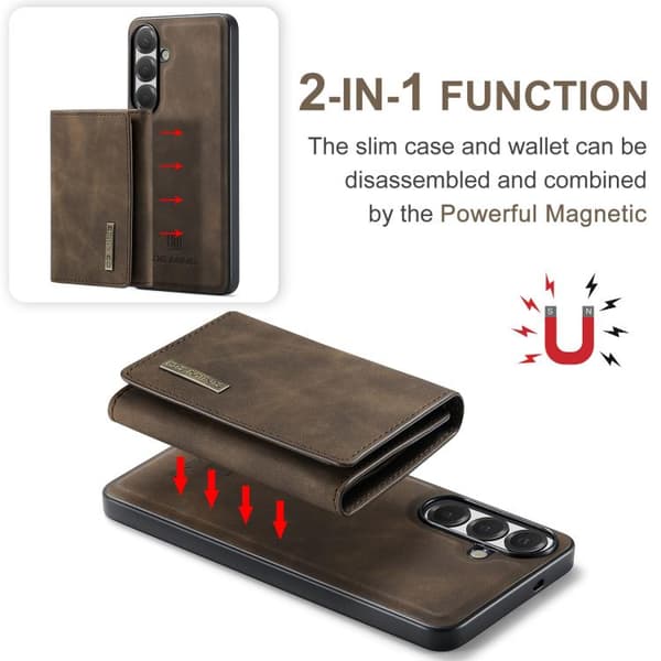 Samsung Galaxy S26 5G Etui DG.MING M1 Series 3-fold Multi Kortpung + Magnetisk Telefonetui Kaffe Kaffe